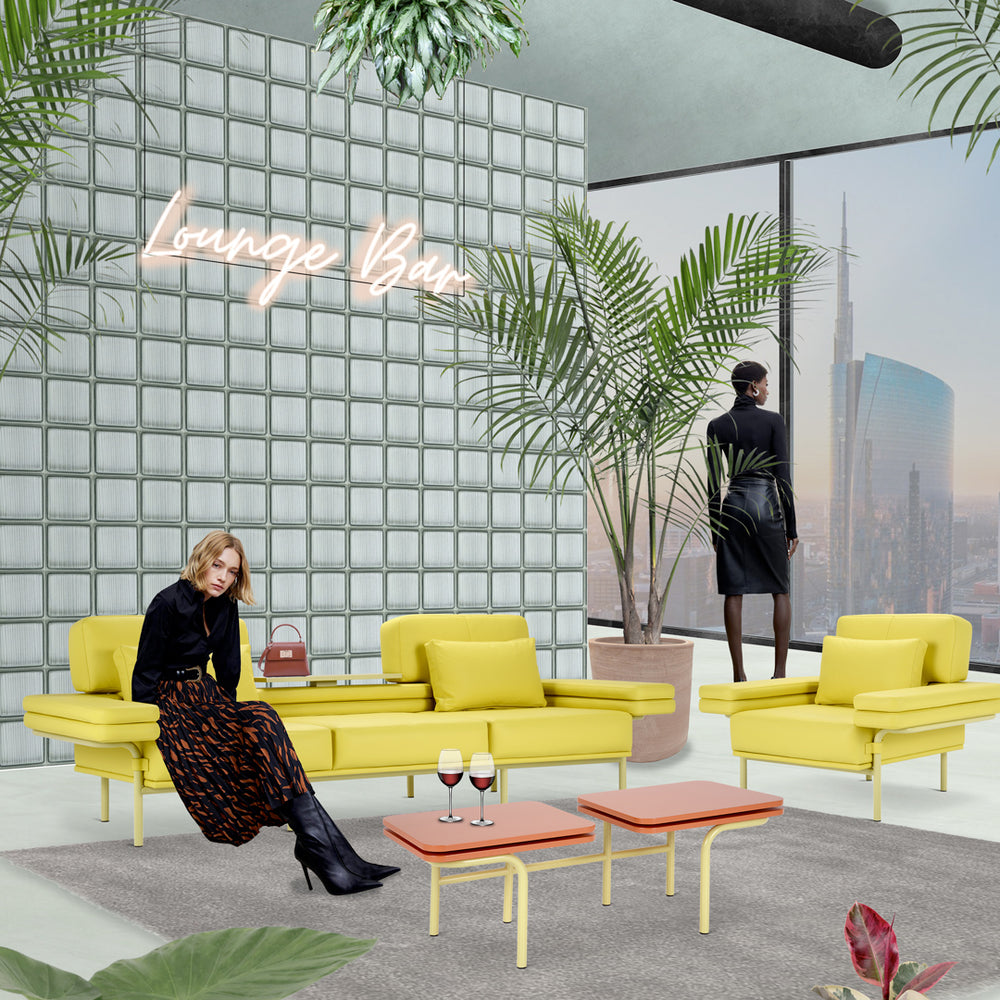 Three-Seater Sofa with Shelf LEO by Daria Zinovatnaya for Adrenalina 2