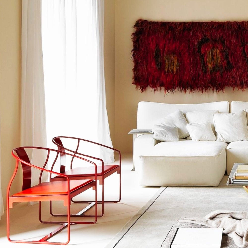 Steel and Leather Chair with Armrest MINGX by Konstantin Grcic for Driade 02