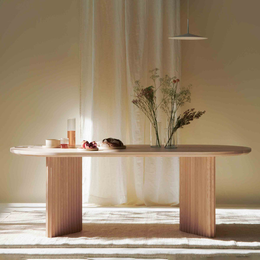 Ash Wood Oval Dining Table BASALTO by Cono Studio for Dale Italia 1
