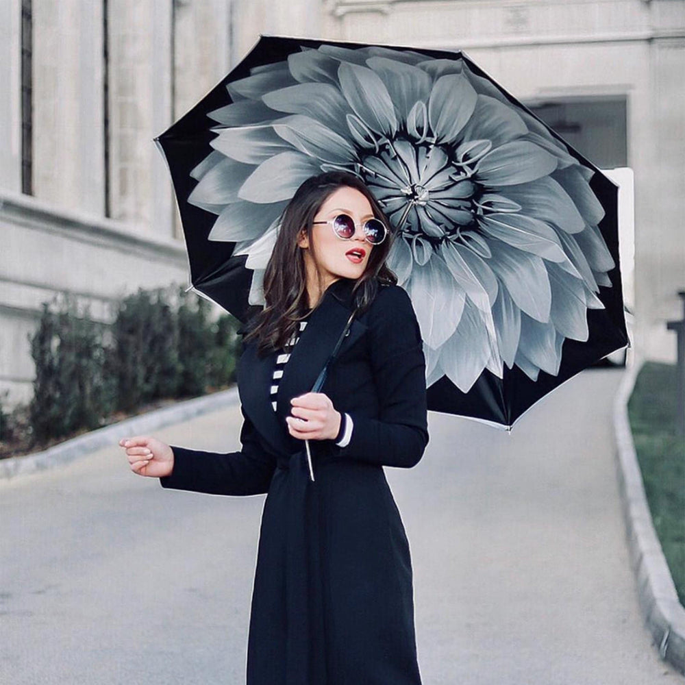Umbrella DAHLIA Silver with Jewelled Acetate Handle 02