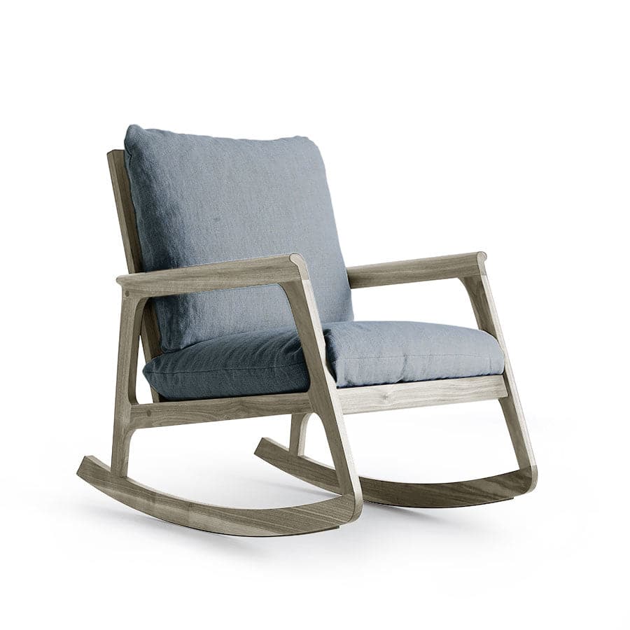 Grey Walnut Wood Rocking Armchair MOMENTO 01
